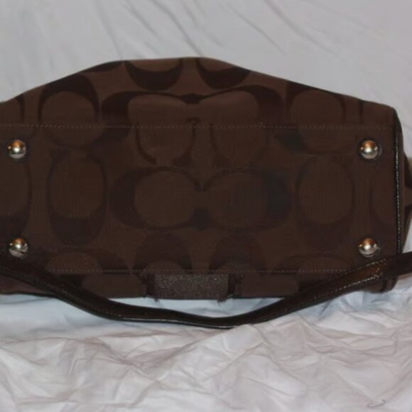 Coach Signature Stripe Satchel Carryall Convertible Shoulder Bag HandBag F 24364 - Picture 6 of 8